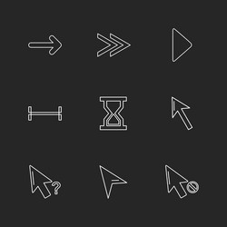 Arrows directions pointer arrow eps icons set vector