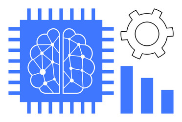 artificial intelligence concept with brain vector image