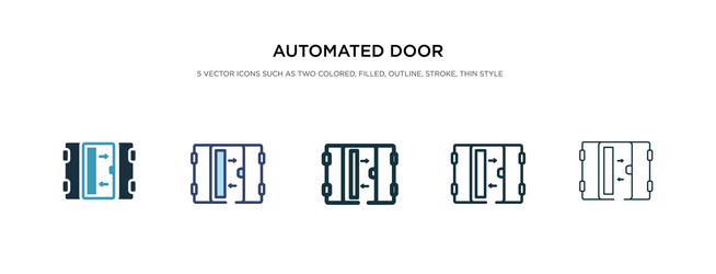 Automated door icon in different style two vector