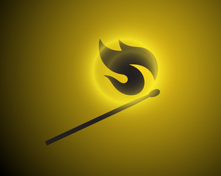 black shape of a burning match vector