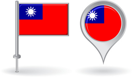 burma pin icon and map pointer flag vector