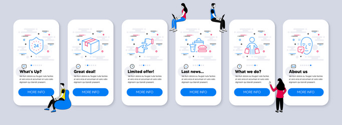 business icons set included icon as buyer click vector image
