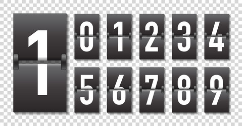 countdown with turn over numbers counter of timer vector