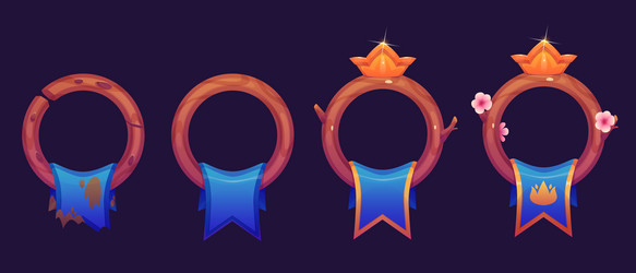 fantasy ui game circle avatar rank level border vector image
