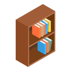 Isometric Bookshelf Icon vector image