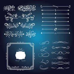 large set of victorian calligraphic swirls vector