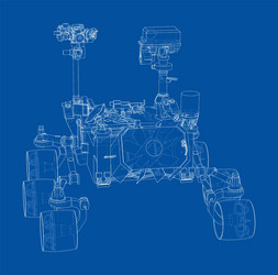 mars rover rendering of 3d vector image