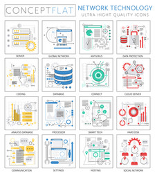 Network Technology Icons - Digital Concepts vector image