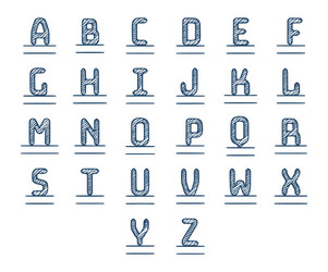 set of name monograms or initials isolated vector image
