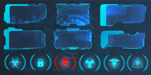 Tech HUD Interface Frames vector image