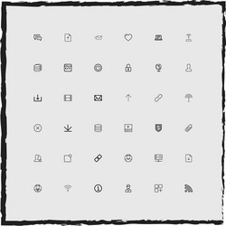 web simple linear icons set vector image