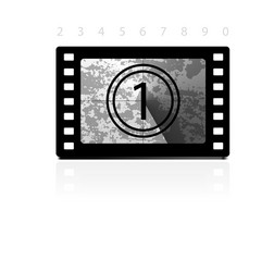 Grunge film countdown vector