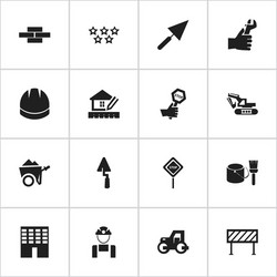 set of 16 editable structure icons includes vector image