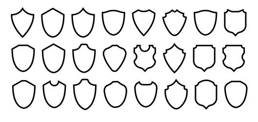 shield frame set collection signs empty vector image