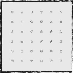 web simple linear icons set vector image