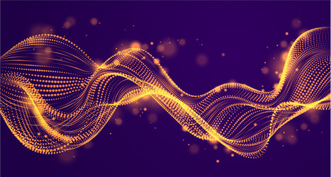 3d particles mesh array sound wave flowing over vector image