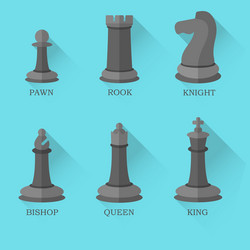 black chess figures on blue background vector