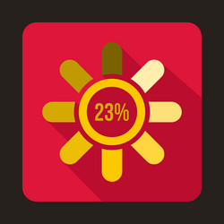 Circle loading 23 percent icon flat style vector