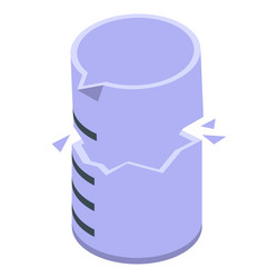 database crashing showing loss of information vector image