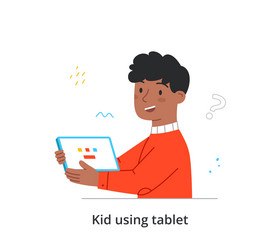 kid using gadgets abstract concept vector image