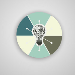 light bulb with gears vector