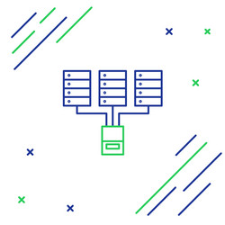 line server data web hosting icon isolated vector image
