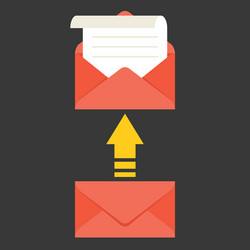 open envelope and message with arrow vector