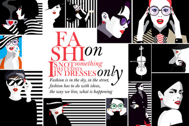 Pop Art Fashion Portraits Vector Image