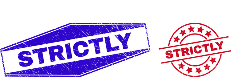 strictly unclean seals in round and hexagon shapes vector image