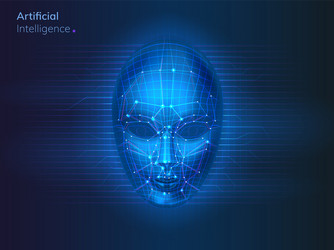 AI Neural Network Face vector image