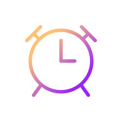 alarm clock pixel perfect gradient linear ui icon vector image