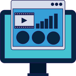 computer with web page window vector image