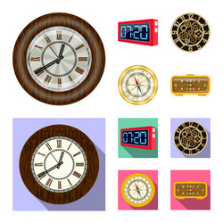 design of clock and time symbol set vector image