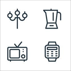 electronics line icons linear set quality vector image