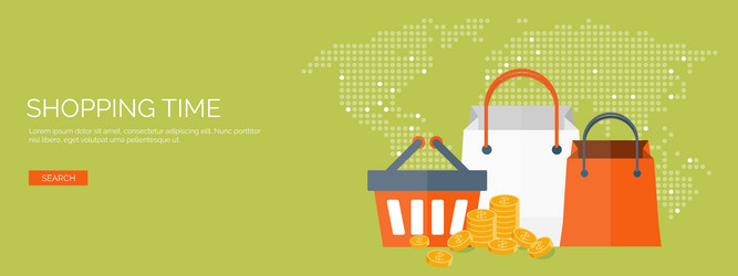 flat header shopping web vector