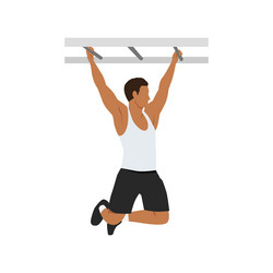 man doing monkey bars climbing frame exercise vector image