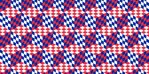 seamless pattern with checkered 3d cubes vector image