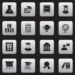 set of 16 editable science icons includes symbols vector image