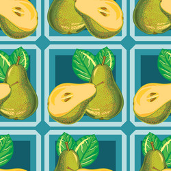 Seamless pattern of green pear vector