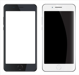 Smartphones mockup black and white smartphone vector