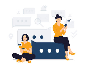 texting typing online conversation messaging vector image