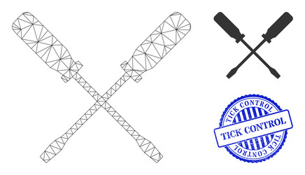 tick control scratched seal and web network vector image
