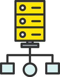 cluster computing line filled icon design vector image