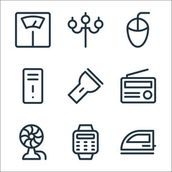 electronics line icons linear set quality vector image