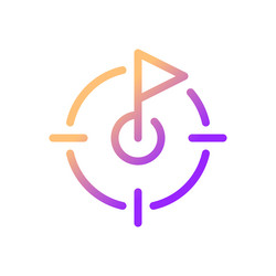 Goal setting pixel perfect gradient linear ui icon vector