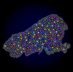 Mesh 2d map of kahoolawe island with colorful vector