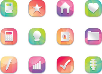 mobile app buttons icon set detailed design vector image