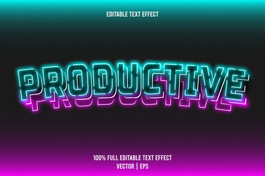productive editable text effect 3 dimension vector image