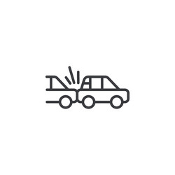 rear end collision icon set on white background vector image
