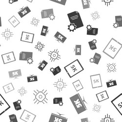 set file document monitor display with 5k video vector image